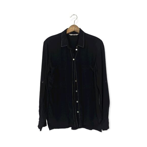 Summum Woman Black Button Down Shirt Size S - Picture 1 of 6